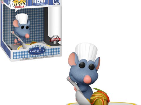 Cette figurine Funko Pop capture toute la magie du film. On y retrouve notre petit rat préféré, Rémy, arborant fièrement sa toque de chef de cuisinier.