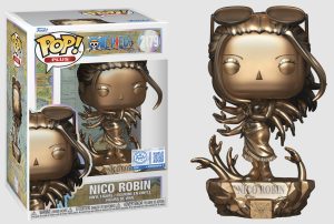 Au programme : la figurine Funko Pop de Nico Robin en version Bronze, directement inspirée de l’univers de One Piece.