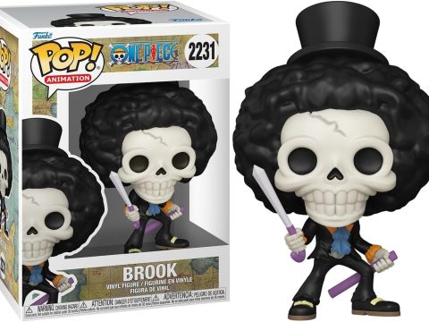Funko Pop Animation One Piece – Brook avec Soul Solid n°2131 Brook arrive en Funko Pop One Piece. Musicien excentrique, chapeau noir et Soul Solid en main, prêt à défendre l’équipage de Luffy.