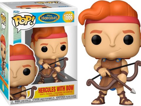 Funko Pop Hercule Disney armé de son arc, prêt à devenir un héros. Une figurine dynamique tirée du classique d’animation de 1997.