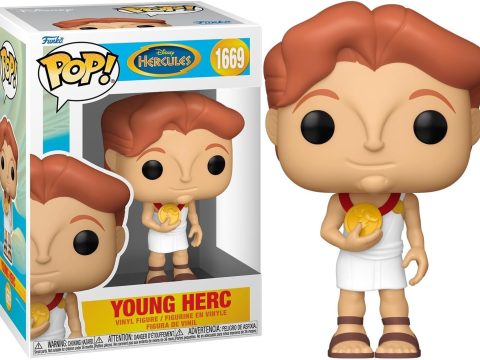Funko Pop Disney Hercules jeune avec sa médaille d’or. Une version émouvante du futur héros inspirée du classique animé.