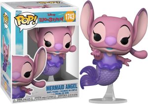 Plongez dans l'univers Disney avec Angel, la complice de Stitch, métamorphosée en sirène violette.