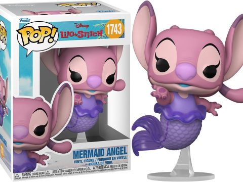 Plongez dans l'univers Disney avec Angel, la complice de Stitch, métamorphosée en sirène violette.