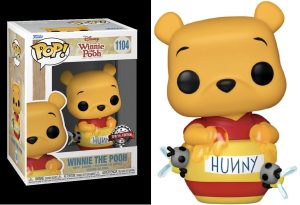 Cette figurine Funko Pop en édition spéciale représente Winnie cramponné à son précieux pot de miel, tandis que deux abeilles tentent de récupérer leur butin.