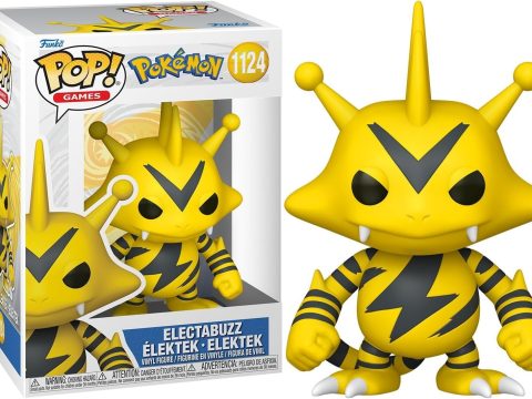 Funko Pop Élektek Pokémon n°125 : figurine type Électrique avec design fidèle, peau jaune et éclairs noirs emblématiques.