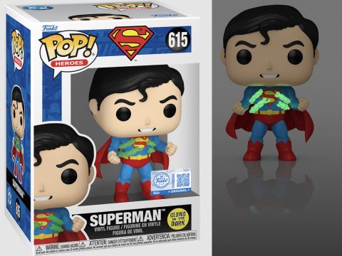 Funko Pop Heroes Superman (Glow) n°615 Icône de DC Comics depuis 1938, Superman revient en figurine Funko Pop Glow in the Dark. Une version brillante dans le noir.