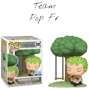 🚨 Disponible sur Team Pop Fr : la Funko Pop Roronoa Zoro, l'emblématique épéiste de l'équipage du Chapeau de Paille, représenté endormi au pied d'un arbre.